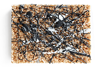Jackson Pollock-inspired crispy cake