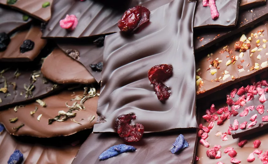 fruit and nut inclusions in chocolate