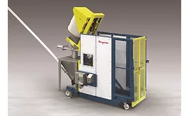 Flexicon mobile drum dumper with safety cage