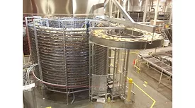 G&F Systems spiral conveyor, cage-less