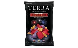 Terra Red, White and Blues veggie chips