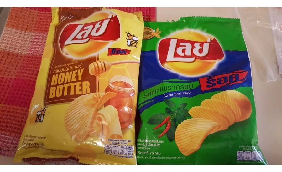 Lays Honey Butter and Sweet Basil chips
