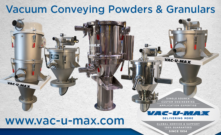 VAC-U-MAX Signature Series™ Vacuum Conveying Packages: From Handfuls to 3500 lbs/hr (1600 kg/hr) – and more.