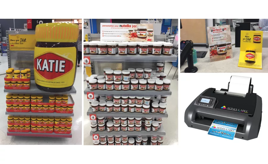 Afinia Label partnership with HP and Kmart Australia and Nutella