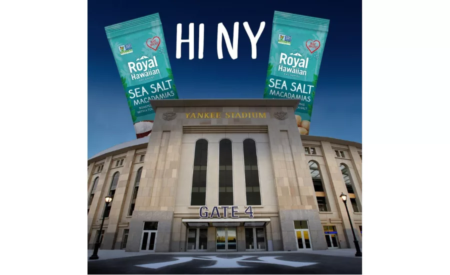 Royal Hawaiian Orchards macadamia nuts help open the season at Yankee Stadium