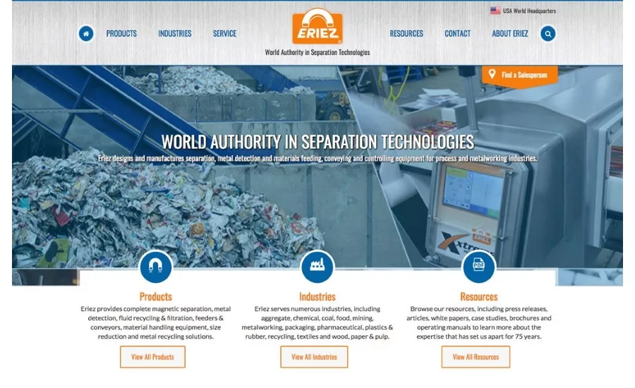 Eriez new website