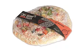 Unconventional labelling solution for pizza and other flat food products, from MULTI-VAC
